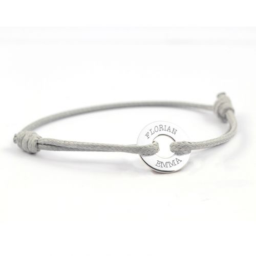 bijoux personnaliss mdaille grave bracelet prénom pour papa Bracelet personnalisé cordon homme médaille gravée argent massif