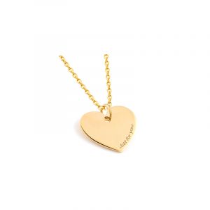 Pendentif personnalisé enfant médaille gravée plaqué or cœur 20x18 mm droit