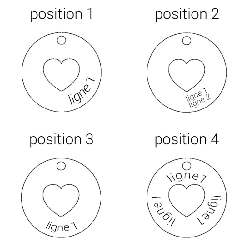 Pendentif Médaille D'amour Personnalisé – Cœur Troué, Gravé, Acier Brillant